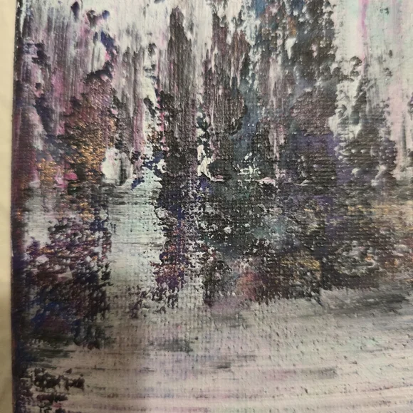 HANDCRAFTED Abstract Painting HANDPAINTED Artwork HANDMADE Wall Art Decor 8"x8" - Picture 7 of 16